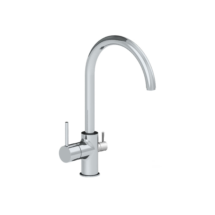 Rondo Kitchen Mixer Pro W. Inlet For Filtered Water Swivel Spout Brass Body & Spout Double Tube Technology