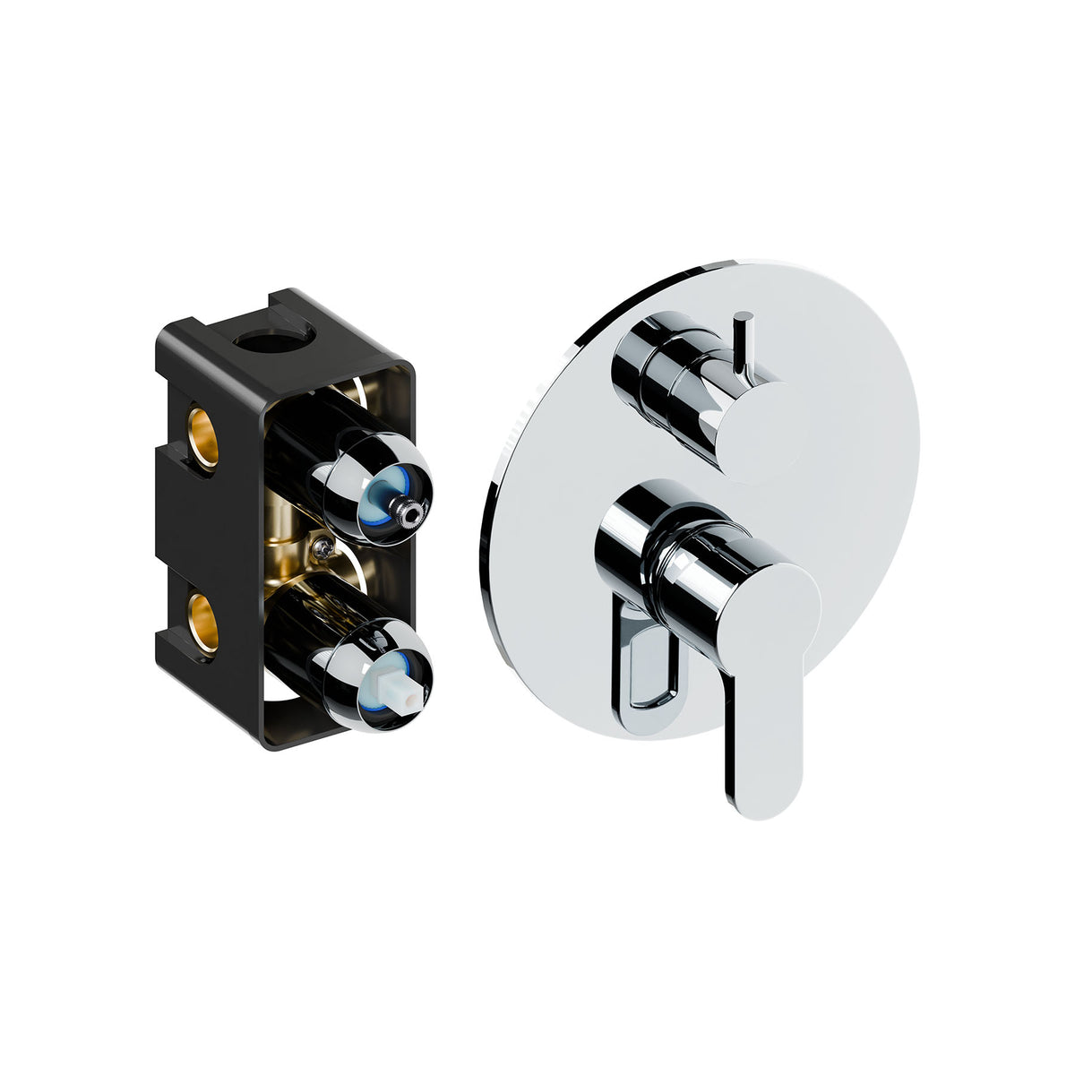 Adell Lento Ankastre 3 Çıkışlı Banyo Bataryası Üst+Alt Grup – Krom